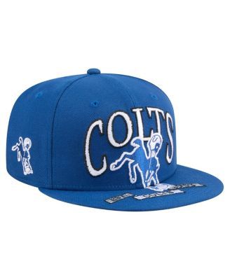 New Era - Men's Royal Indianapolis Colts Throwback Oversized 59FIFTY Fitted Hat