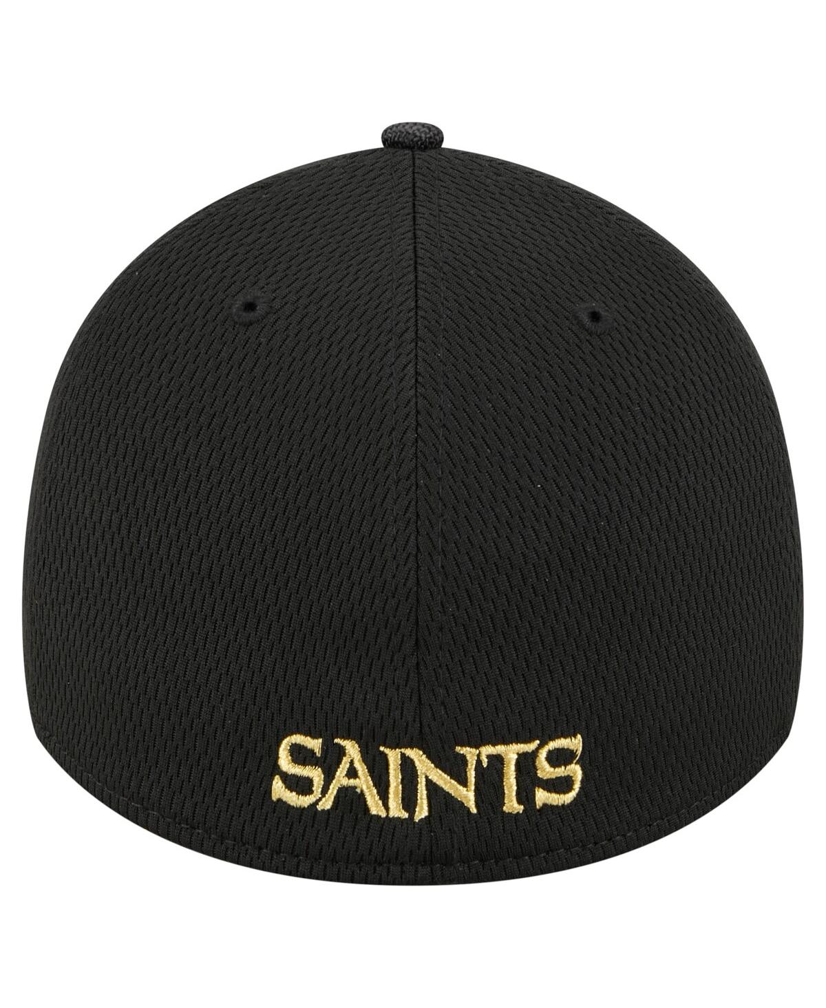 New Era Men's Black New Orleans Saints Visor Hit 39thirty Flex Hat In Black