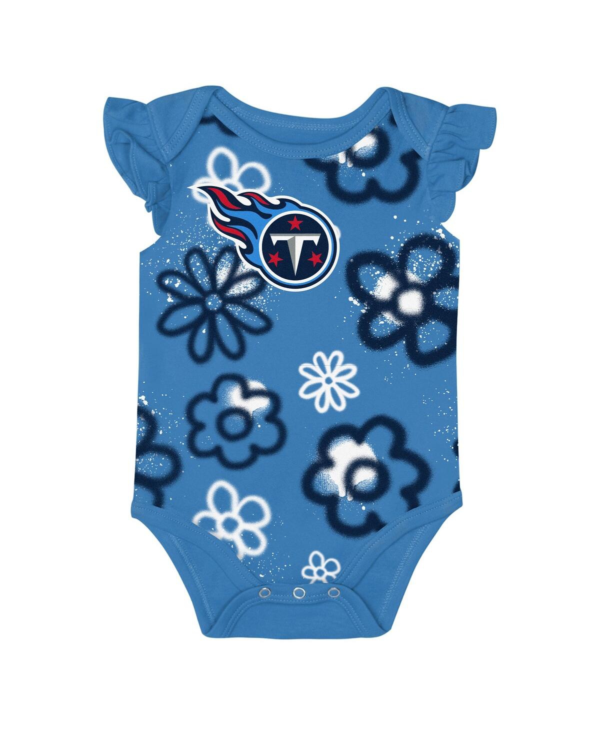 Outerstuff Baby Girls 2-piece Tennessee Titans The Sunshine Bodysuit Set In Animal Print