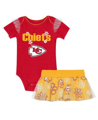 Outerstuff - Baby Girls Kansas City Chiefs My Team Rocks Bodysuit and Skirt Set