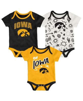 Outerstuff - Baby Boys and Girls Iowa Hawkeyes Three-Pack All Day Play Bodysuit Set