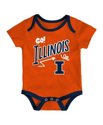 Baby Boys and Girls Illinois Fighting Illini Three-Pack All Day Play Bodysuit Set