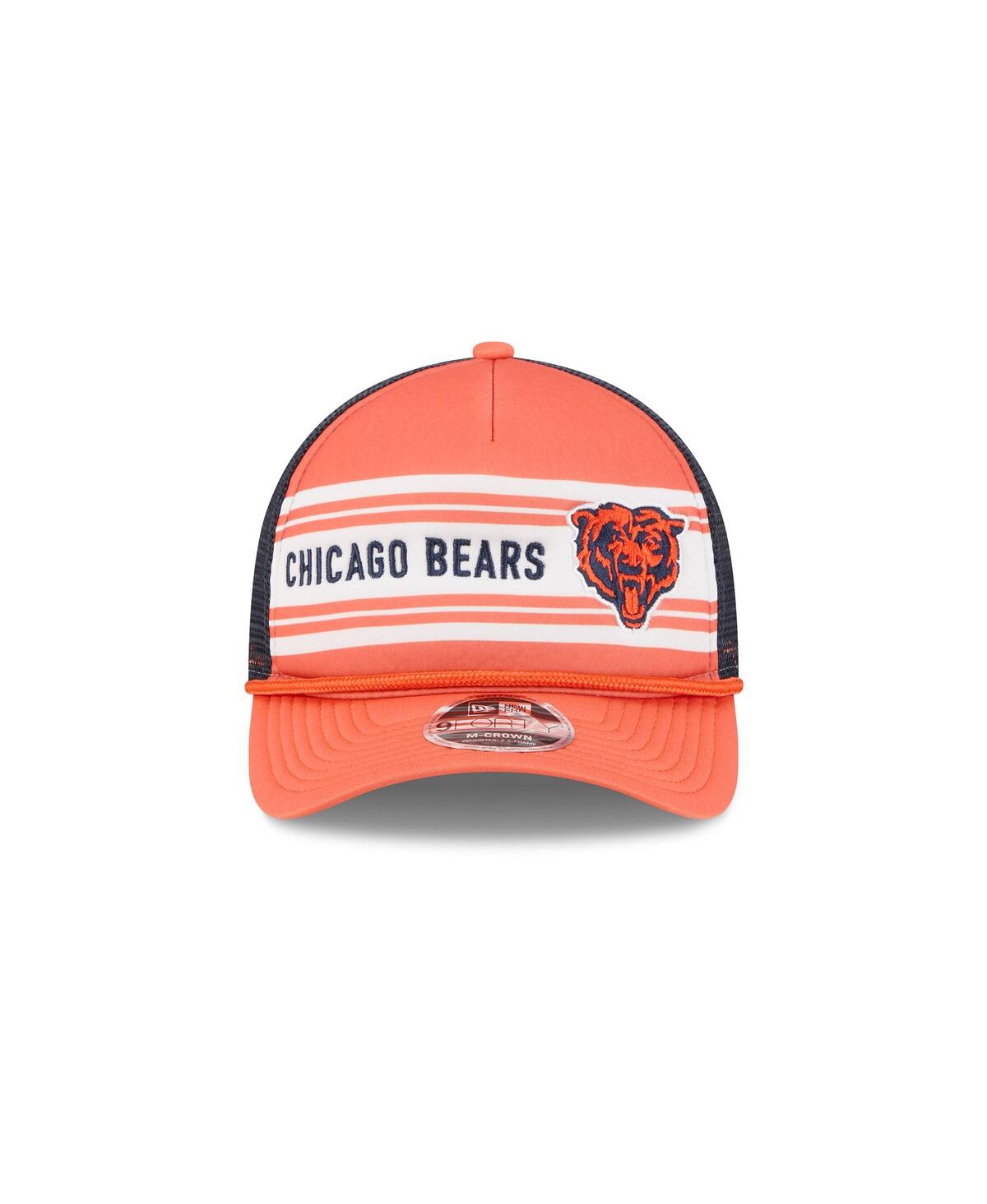 New Era Men's Orange Chicago Bears Bear Linear A-frame 9forty Adjustable Hat In Orange