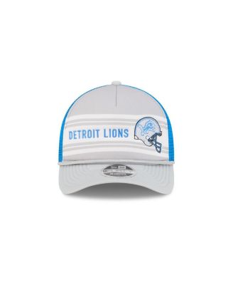 Men's Gray Detroit Lions Linear A-Frame 9FORTY Adjustable Hat