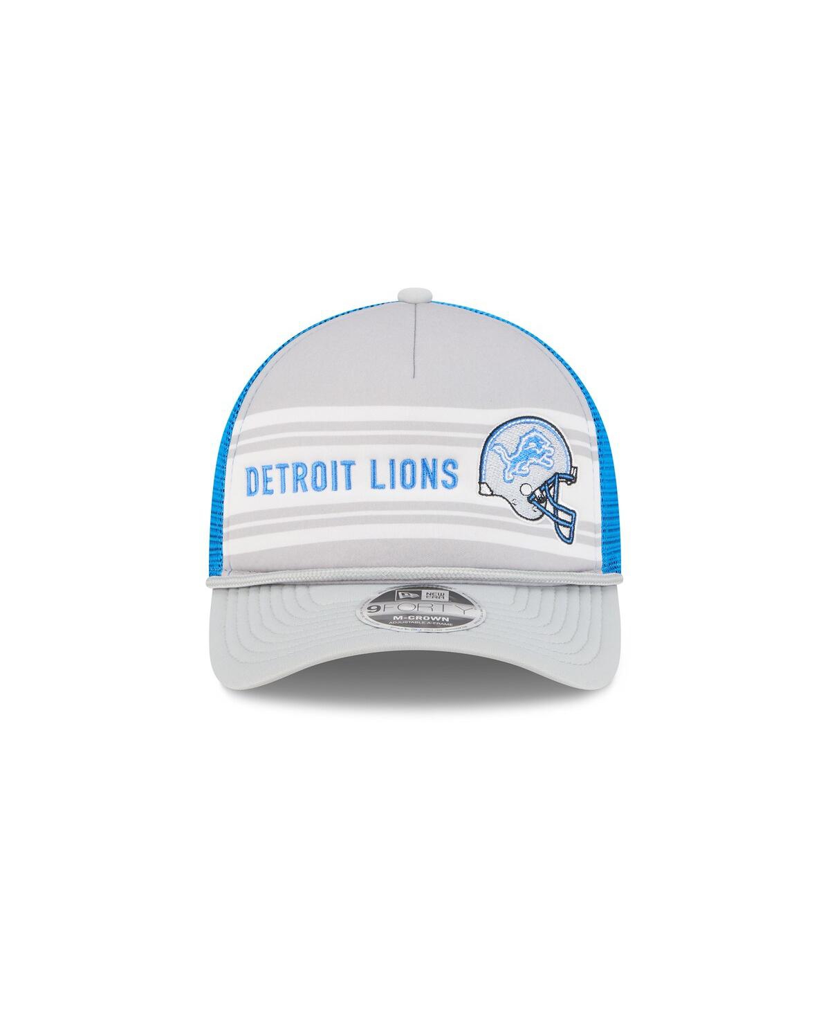 New Era Men's Gray Detroit Lions Linear A-frame 9forty Adjustable Hat In Gray
