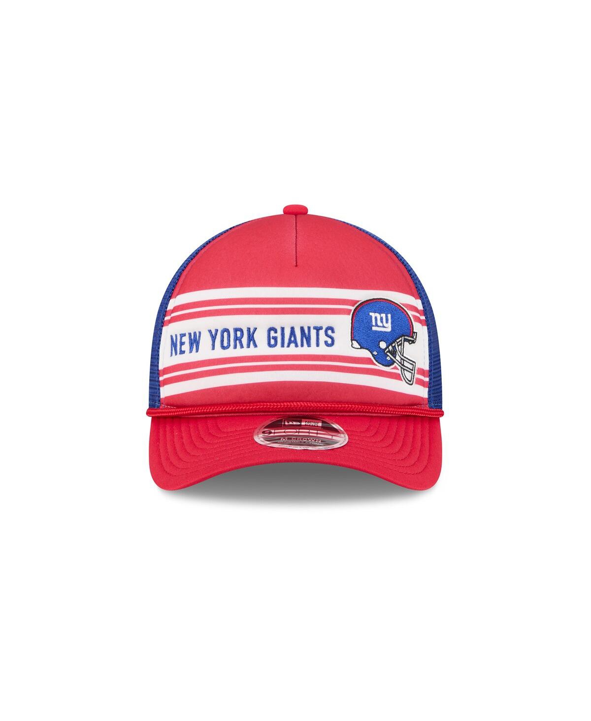 New Era Men's Red New York Giants Linear A-frame 9forty Adjustable Hat In Red