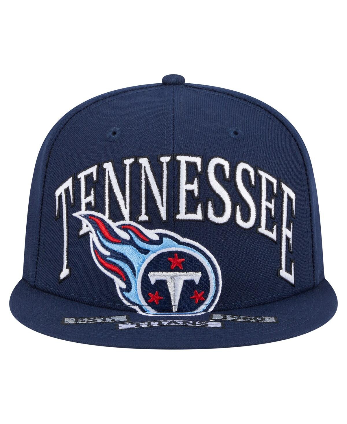 New Era Men's Navy Tennessee Titans Oversized 59fifty Fitted Hat In Blue