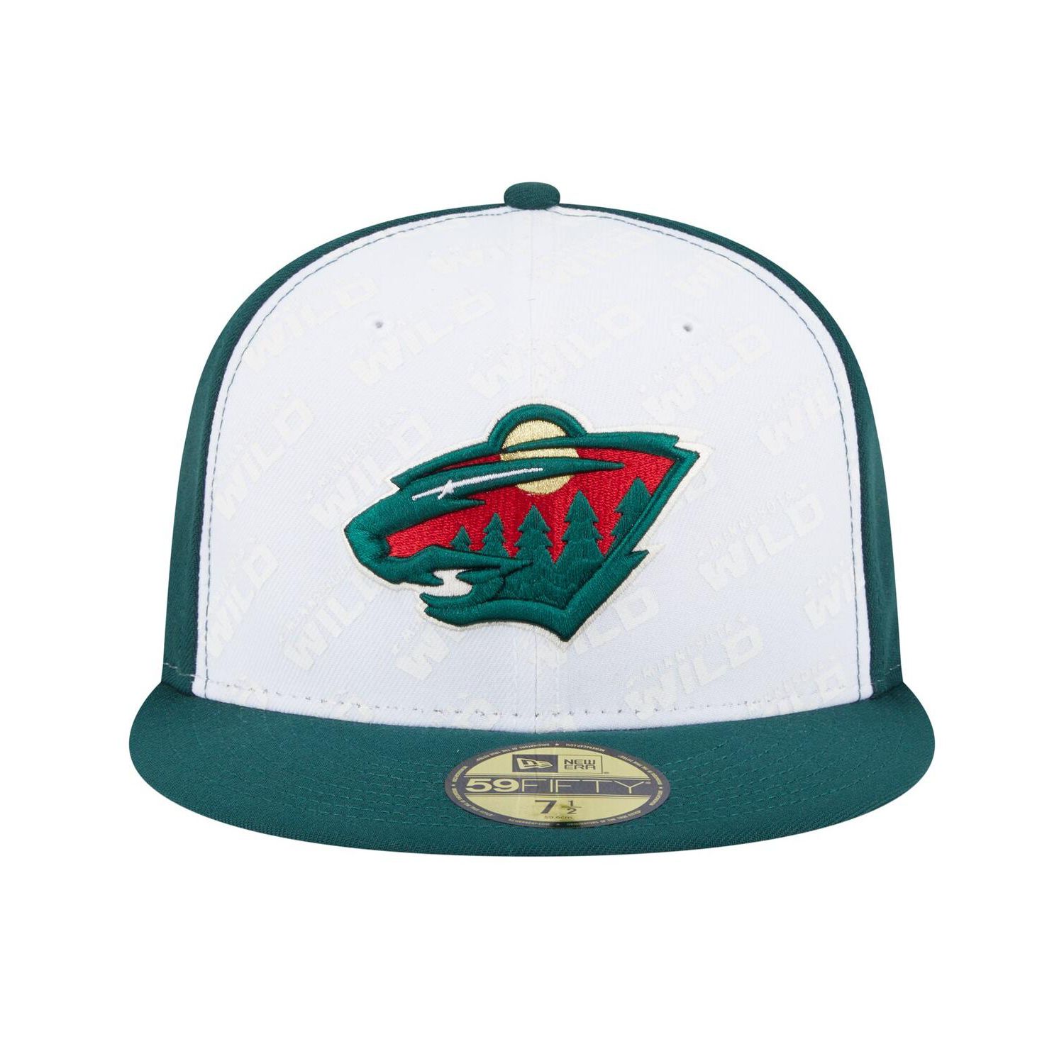 Men's White/Green Minnesota Wild Repeat Two-Tone 59FIFTY Fitted Hat