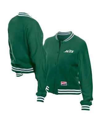 New Era - Women's Kelly Green New York Jets Throwback Fleece Full-Snap Jacket