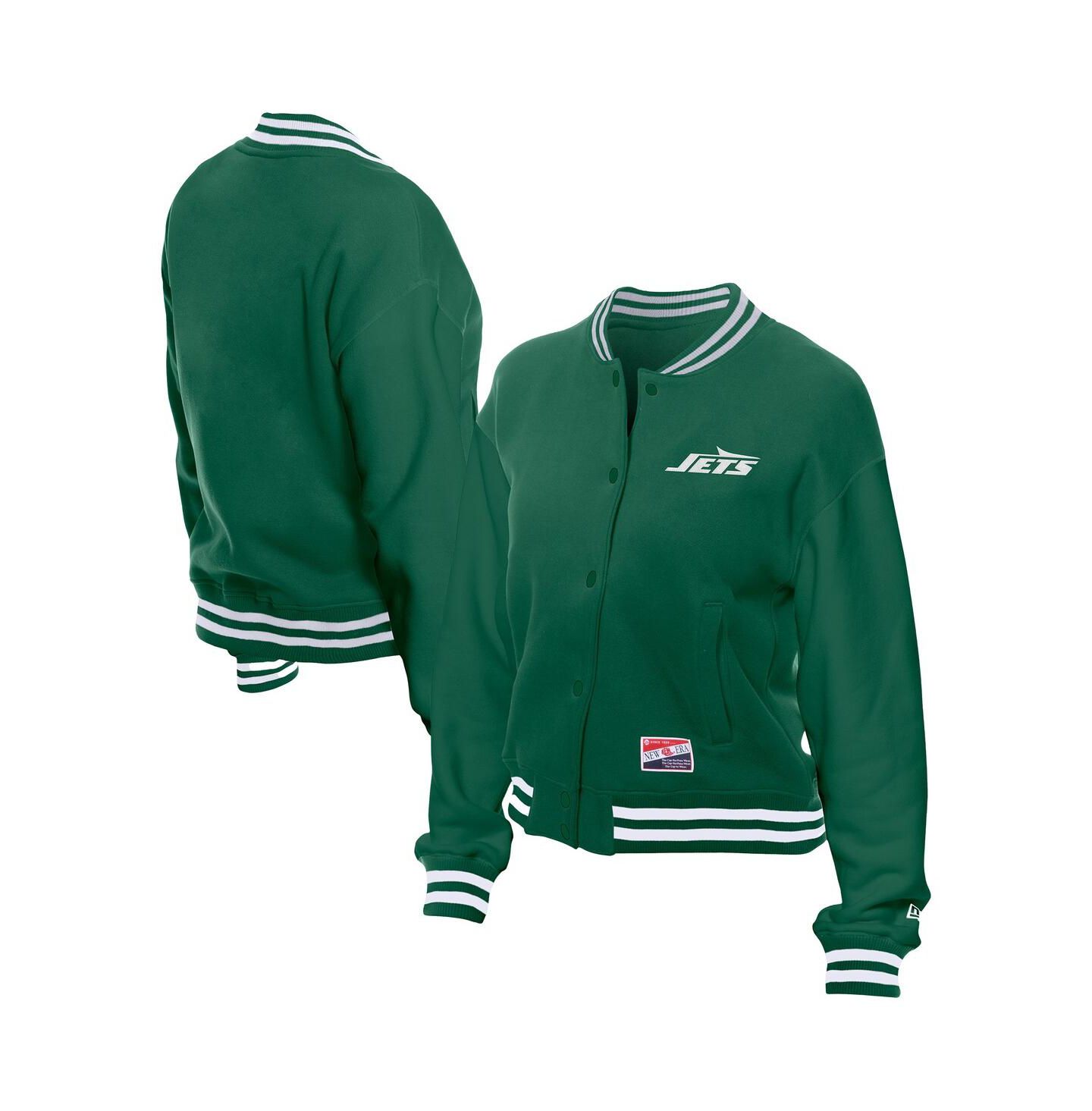 Женская куртка New Era Kelly Green New York Jets Throwback Fleece Full-Snap — фото 1