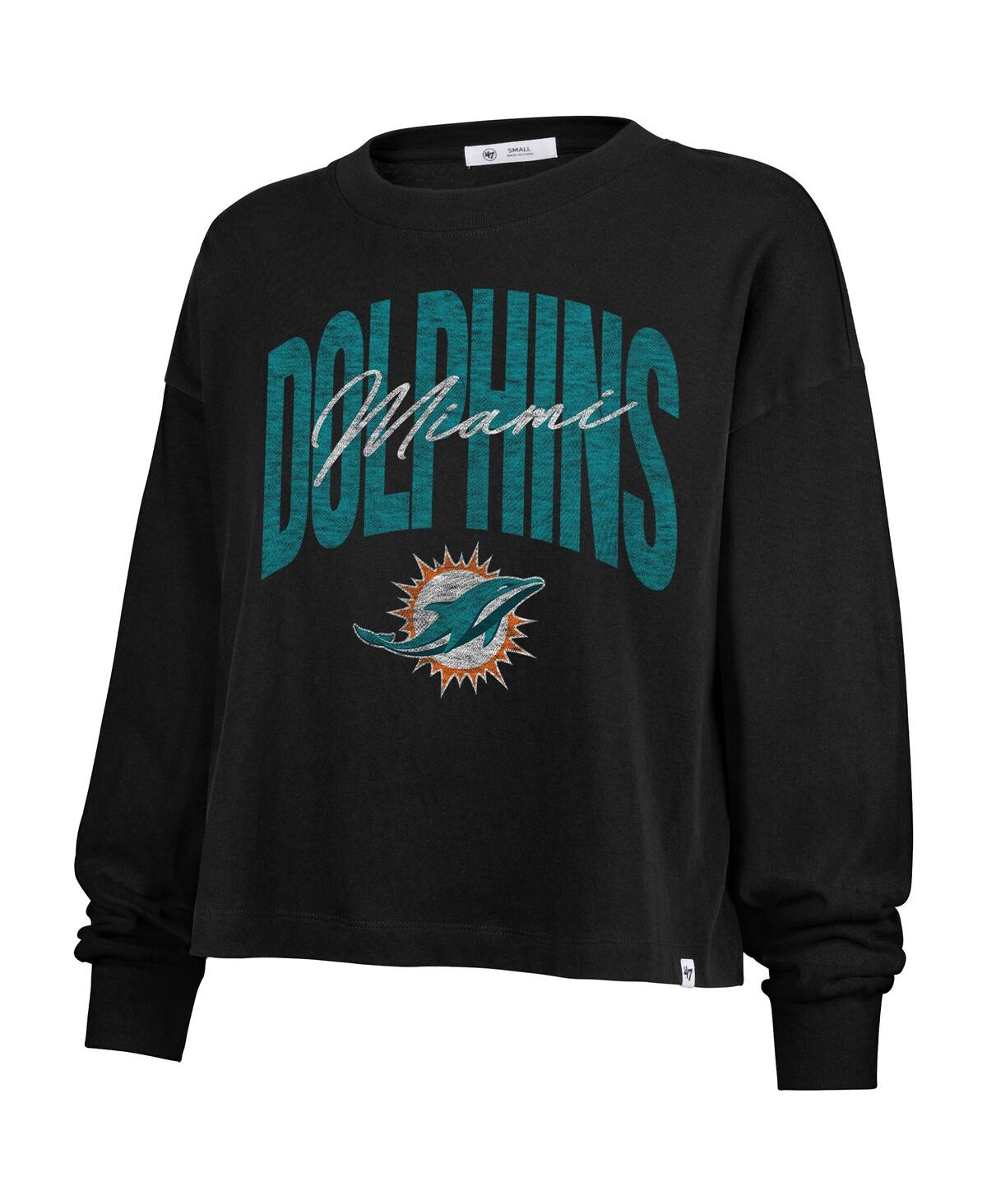 '47 Brand Women's Black Miami Dolphins Muse Sydney Long Sleeve T-Shirt
