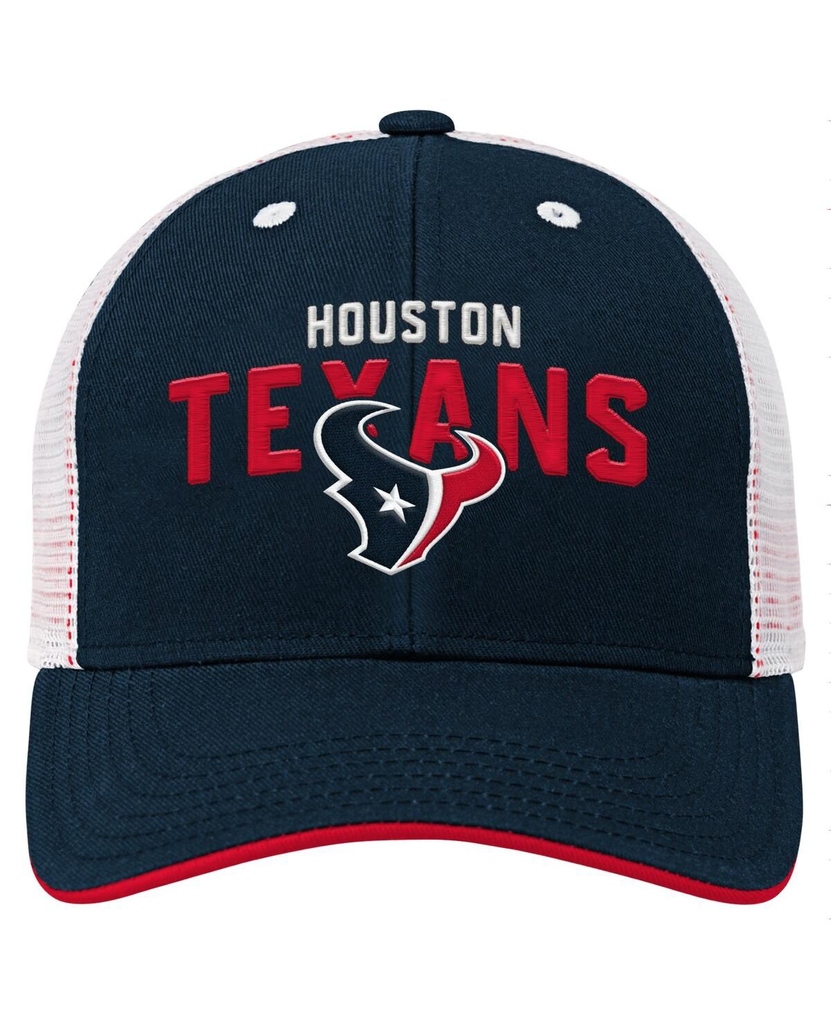Outerstuff Big Boys And Girls Navy Houston Texans Core Lockup Trucker Adjustable Hat In Blue