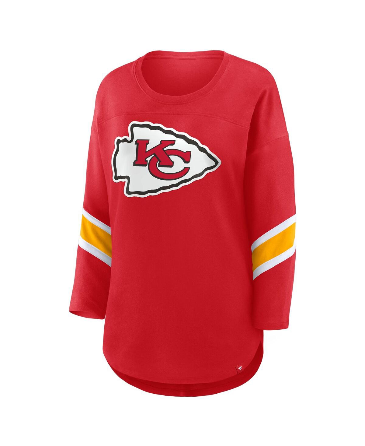 Fanatics Women's Red Kansas City Chiefs Plus Size Redzone 3/4-sleeve Scoop Neck T-shirt In Red