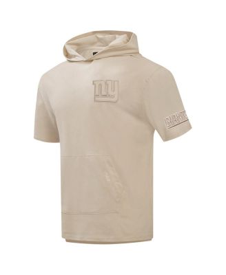 Men's Tan New York Giants Neutrals Capsule Short Sleeve Pullover Hoodie