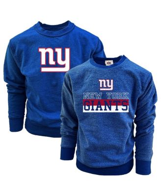 Wes & Willy - Big Boys and Girls Royal New York Giants Reversible Fleece Pullover Sweatshirt