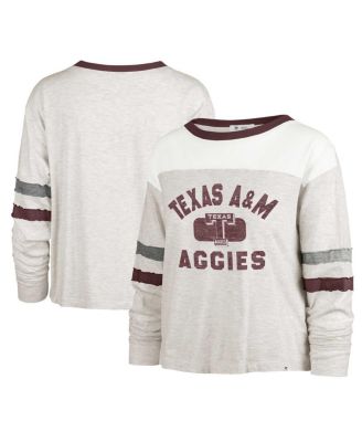 '47 Brand - Women's Oatmeal Texas A M Aggies Vault All Class Lena Long Sleeve T-Shirt