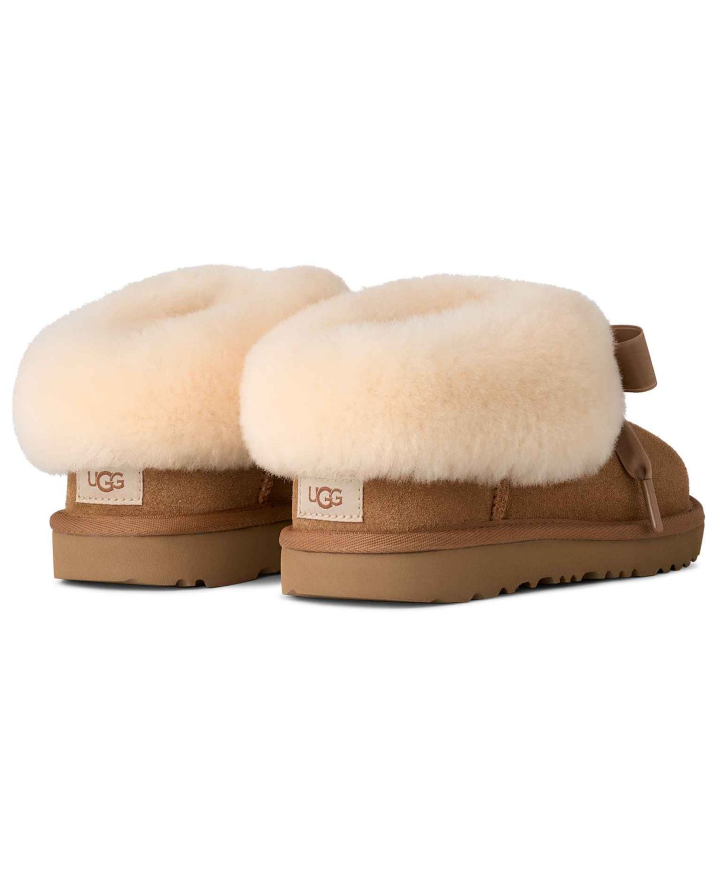 Тапочки UGG® Bailey Bow Round Toe Slippers для девочек, цвет: Каштановый — фото 3