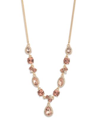 ネックレス・ペンダント Givenchy Crystal Pendant Necklace Givenchy Glass Stone Extender Pendant Necklace in Gold Tone