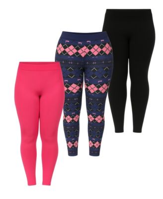 Plus Size Holiday Legging Pants, 3-Pack