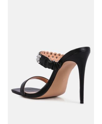 Womens Bandy Stieletto Heel Metal Stud Sandals