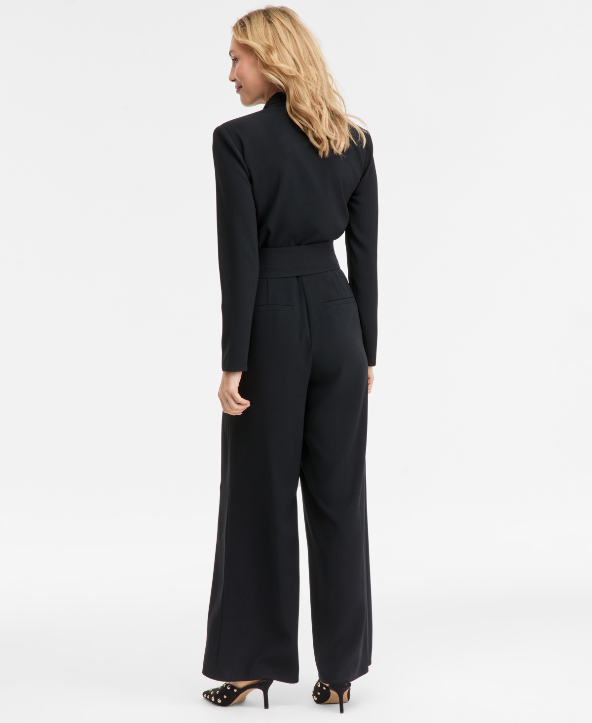 I.n.c. International Concepts Women's Long-Sleeve Tie-Belt Jumpsuit, Macy's Exclusive