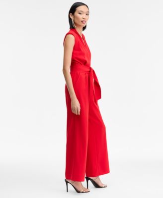 Women's Sleeveless Shawl-Collar Jumpsuit, Macy's Exclusive