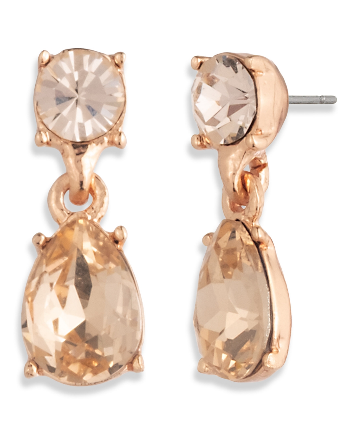 Givenchy Glass Stone Drop Earrings In Gold
