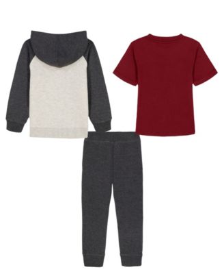 Boys' 2T-7 T-Shirt, Hoodie, and Joggers, 3-Piece Set
