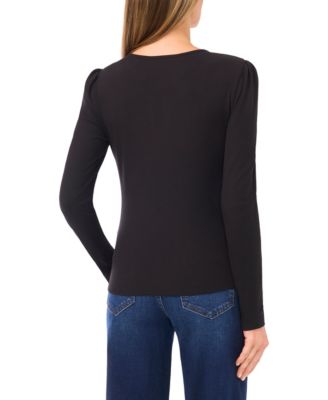 Women's Long Sleeve Front Keyhole Top