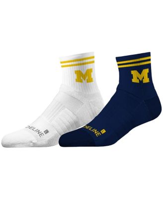 Strideline - Men's and Women's Michigan Wolverines Premium Knit 2-Pack Half Calf Socks Set