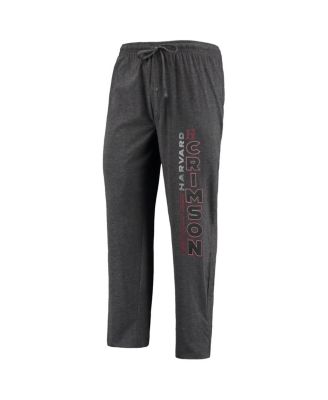 Men's Heathered Charcoal/Crimson Harvard Crimson Meter Top and Pants Sleep Set