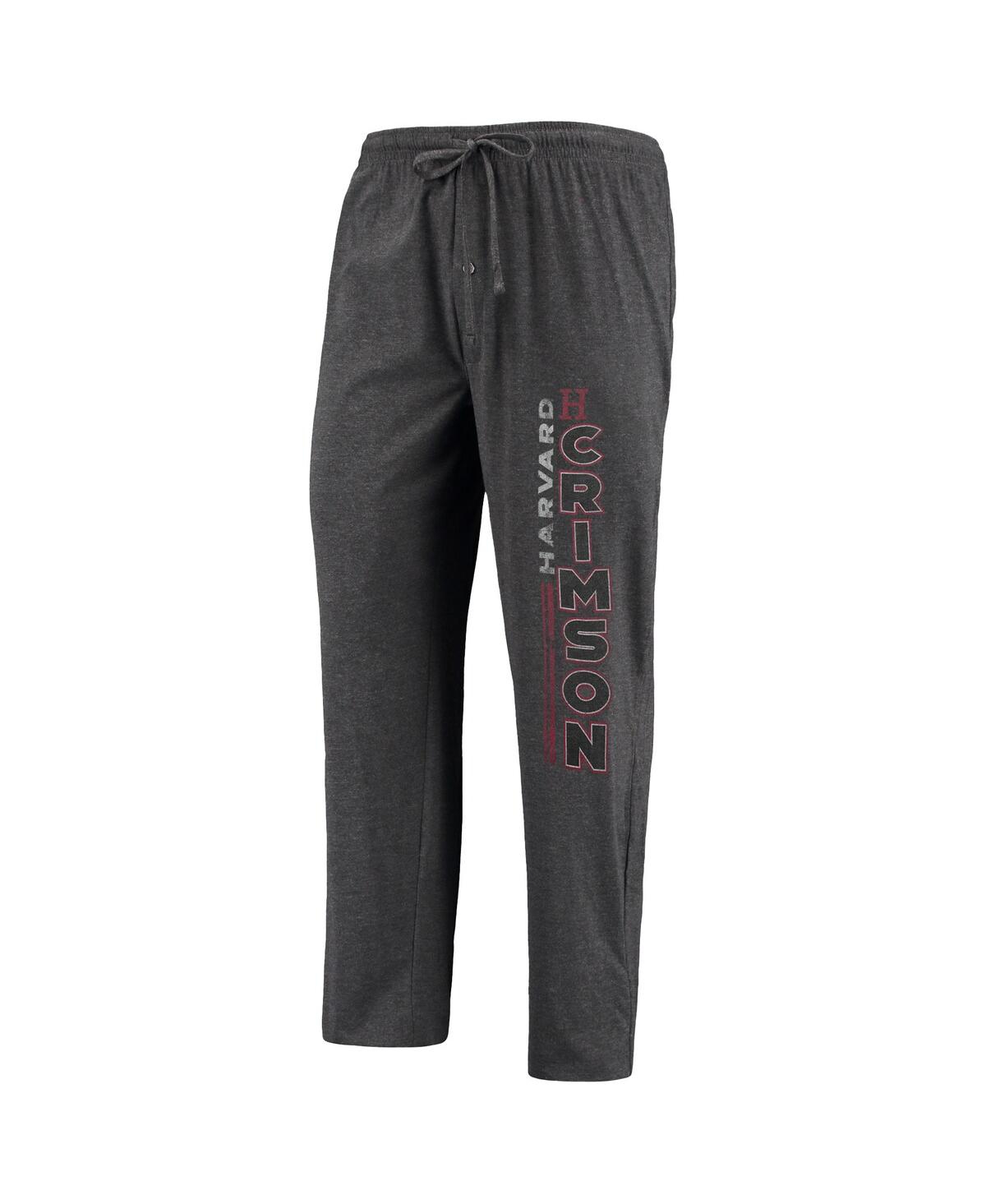 Concepts Sport Men's Heathered Charcoal/crimson Harvard Crimson Meter Top And Pants Sleep Set In Multi