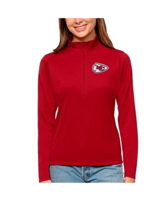 Women's Red Kansas City Chiefs Tribute Half-Zip Top