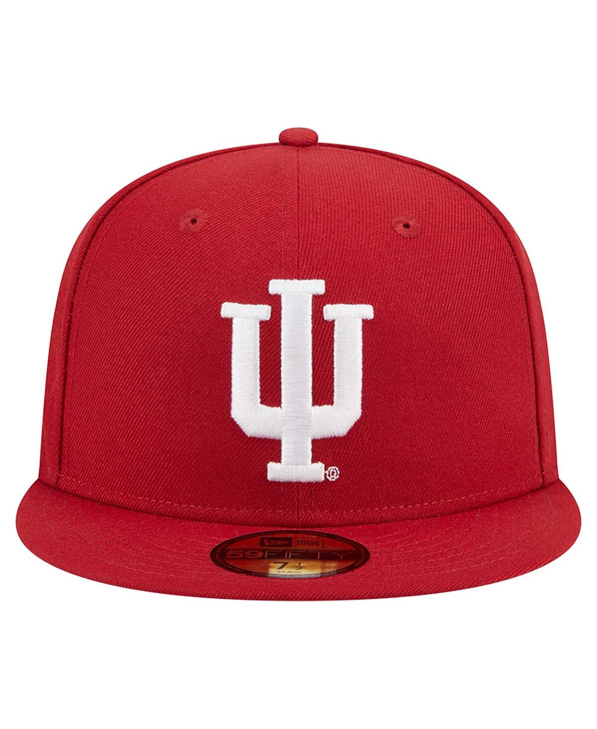 New Era Men's Crimson Indiana Hoosiers 59fifty Fitted Hat In Red