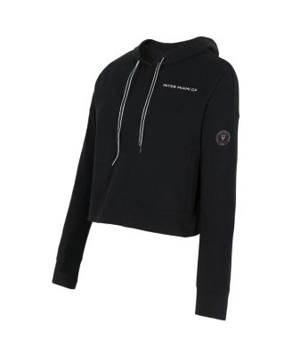 Women's Black Inter Miami CF Elevation Tri-Blend Long Sleeve Pullover Hoodie