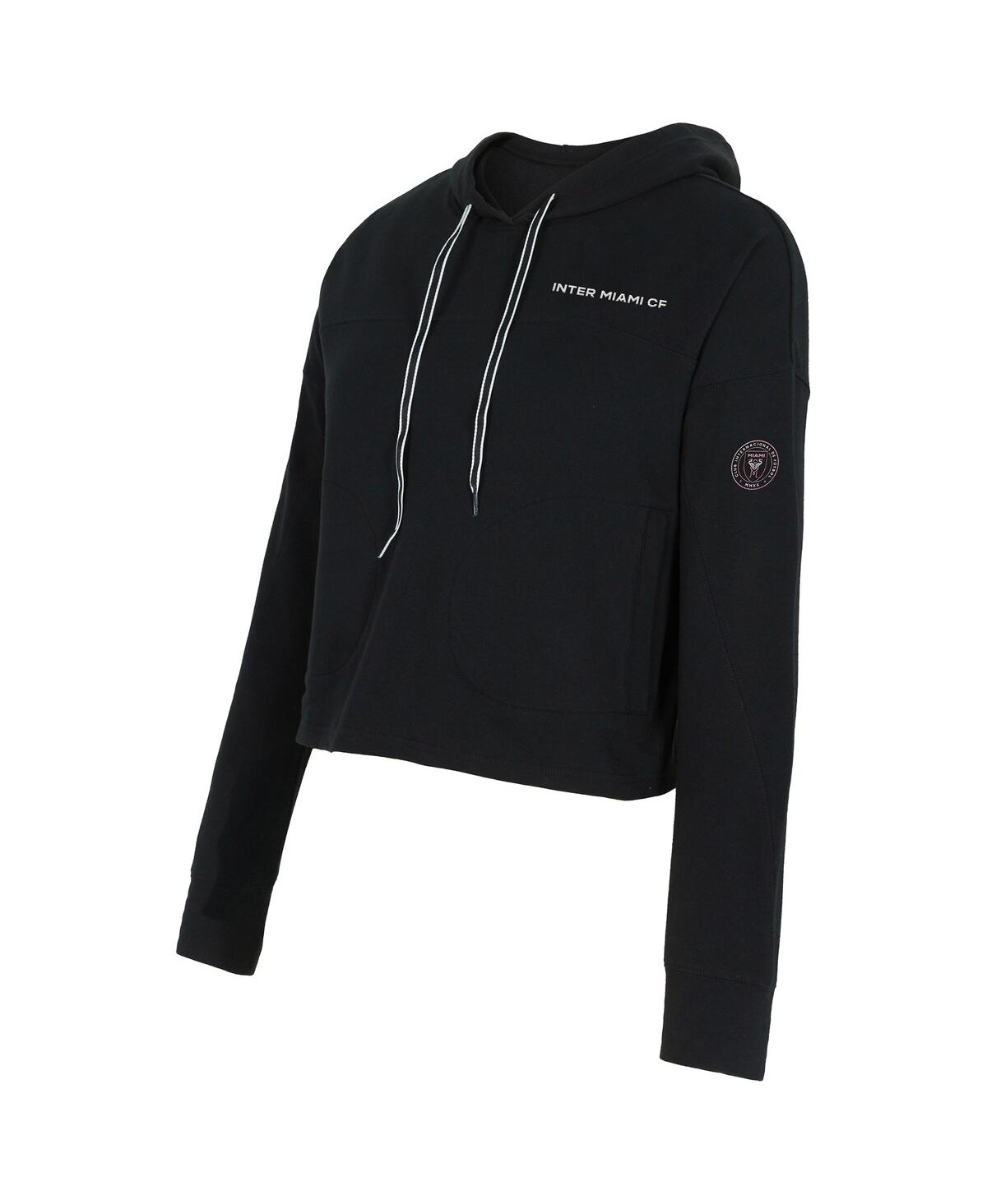 Concepts Sport Women's Black Inter Miami Cf Elevation Tri-blend Long Sleeve Pullover Hoodie In Black