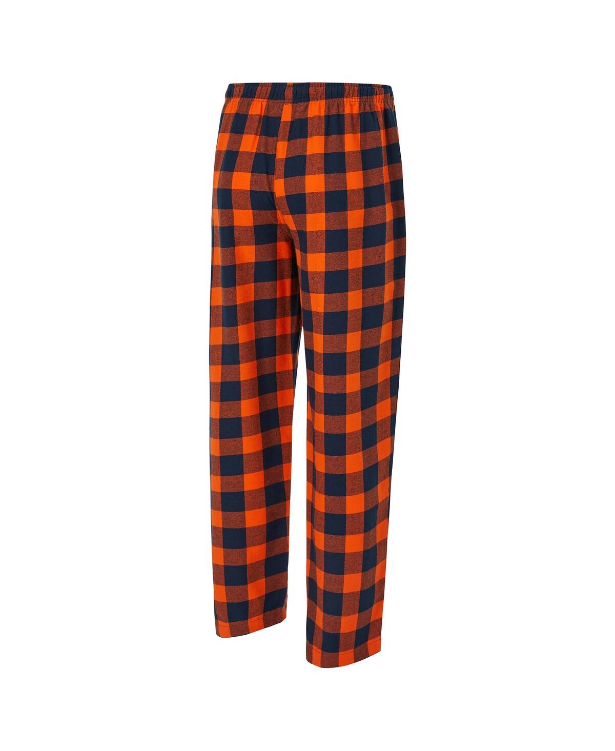 Concepts Sport Men's 2-piece Navy/orange Denver Broncos Avondale T-shirt And Flannel Pants Set In Blue