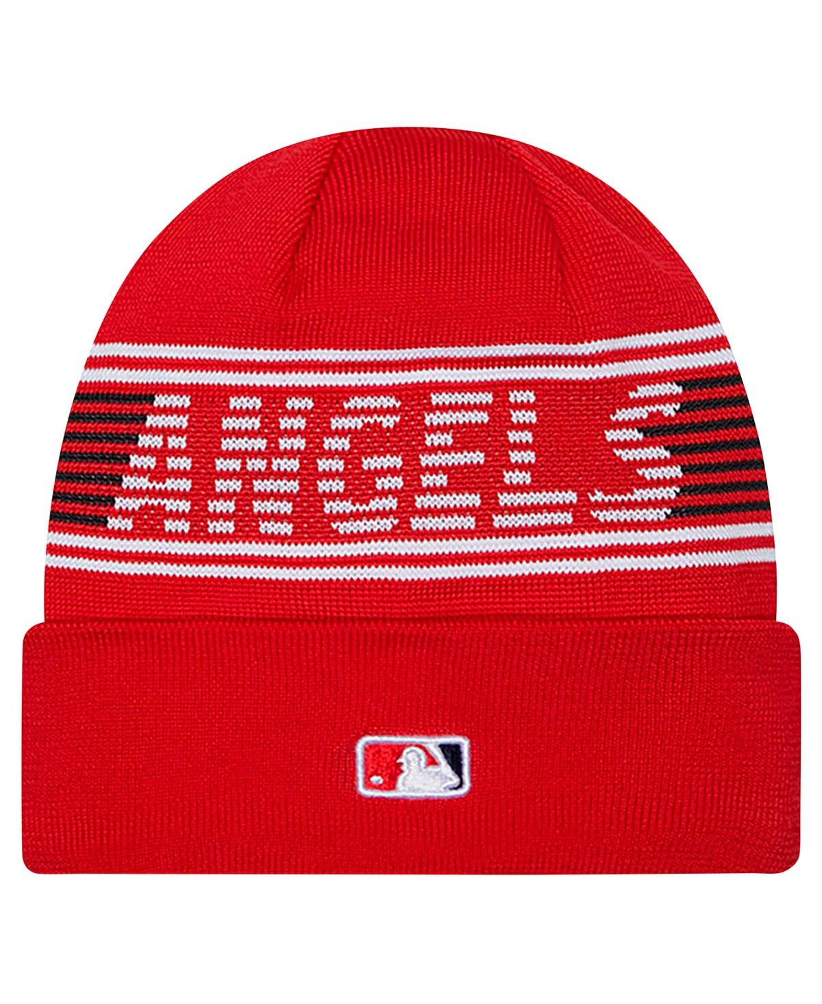 New Era Men's Red Los Angeles Angels Authentic Collection Cuffed Knit Hat