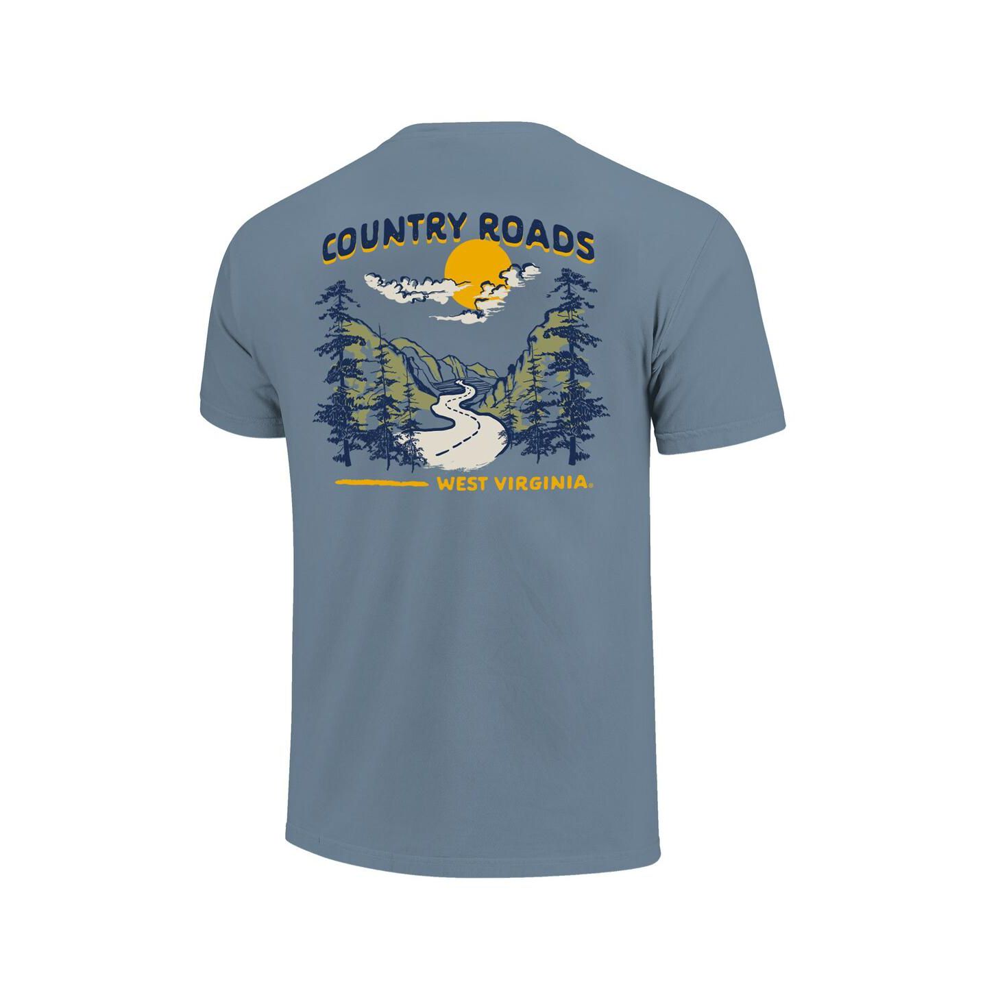 Футболка Image One Blue West Virginia Mountaineers Hyper Local Mountain Road — фото 3