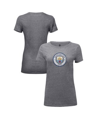 1863FC - Women's Heather Gray Manchester City Color Badge Tri-Blend T-shirt