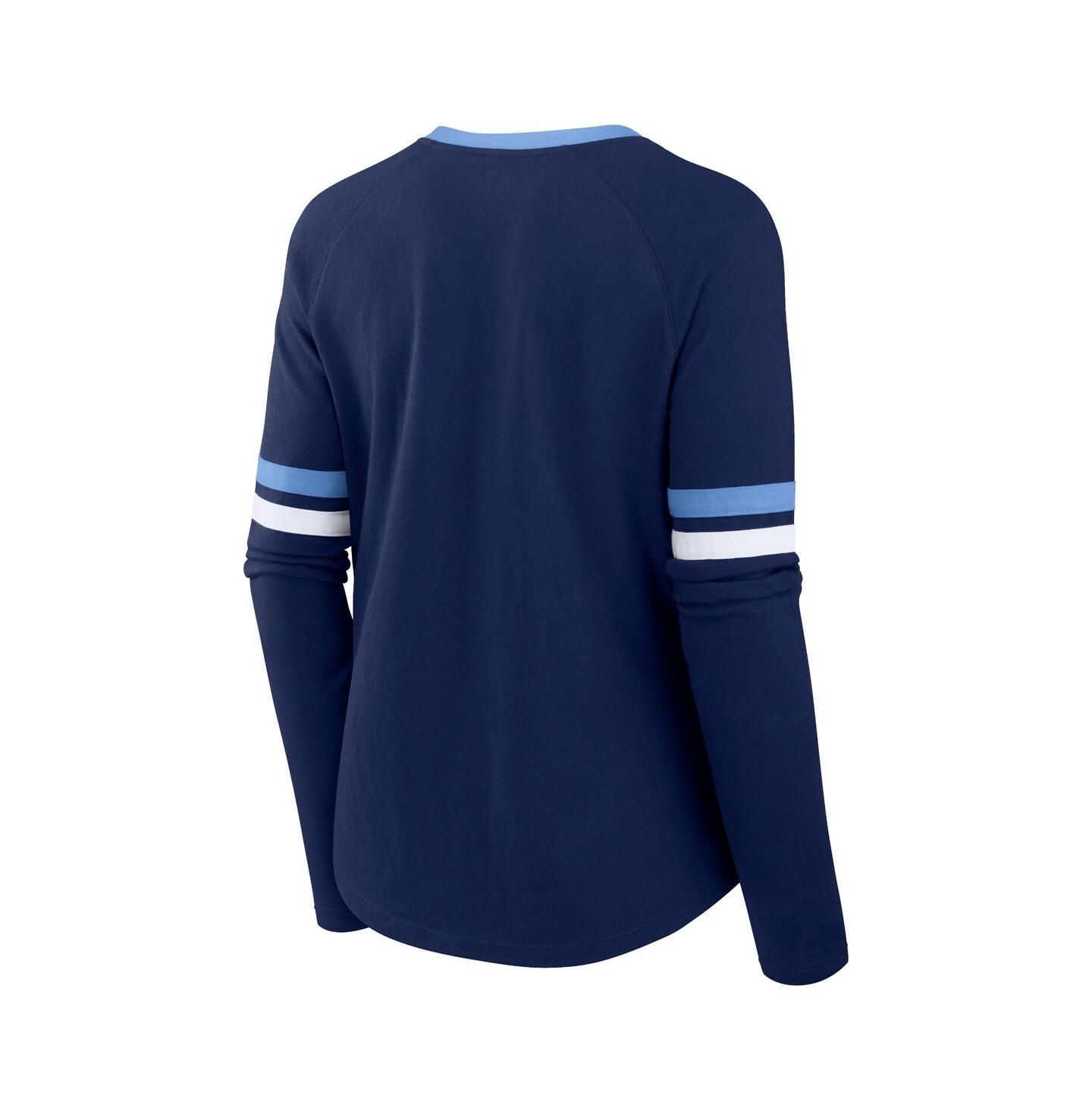 Женский топ Fanatics Navy Tennessee Titans Won and Done Lace-Up Long Sleeve Fashion — фото 3