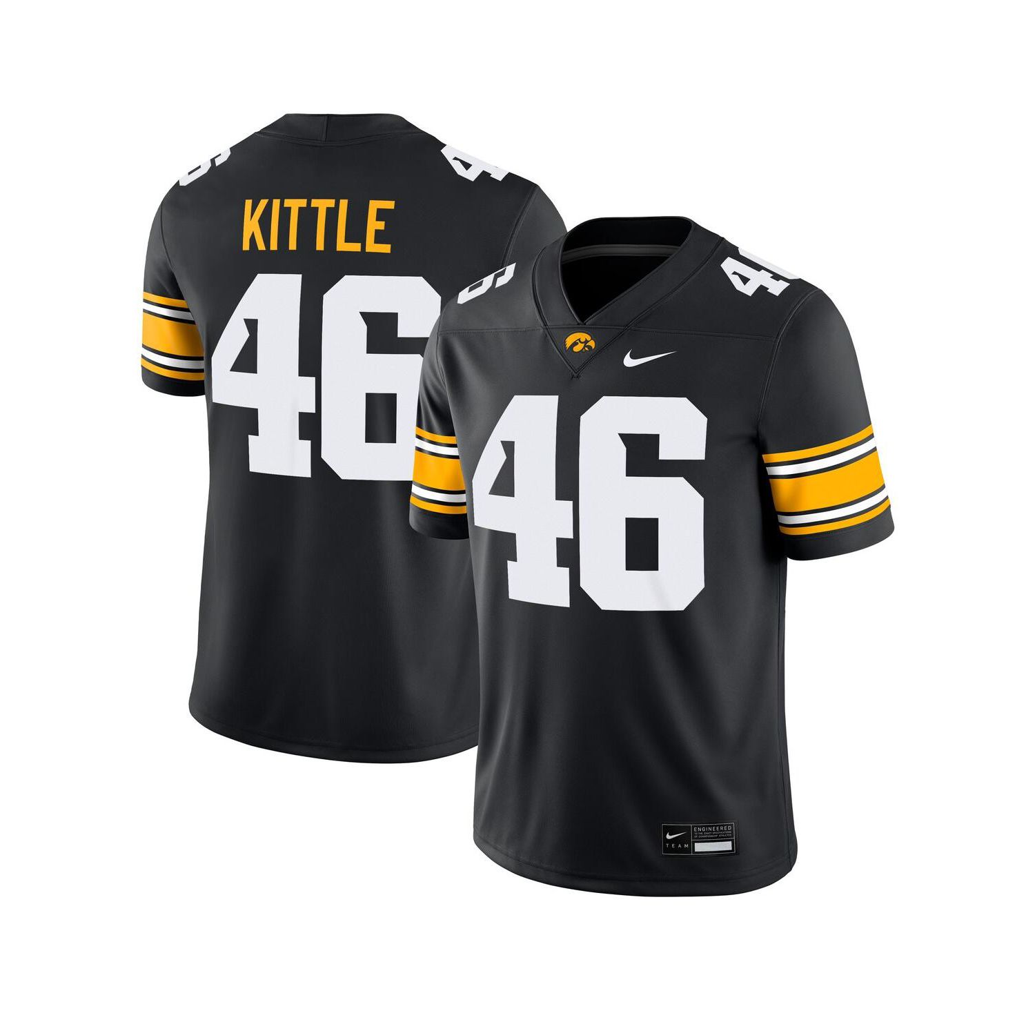 Men's George Kittle 46 Black Iowa Hawkeyes Alumni Player Game Jersey