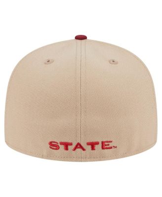 Men's Khaki Florida State Seminoles Throwback Two-Tone 59FIFTY Fitted Hat