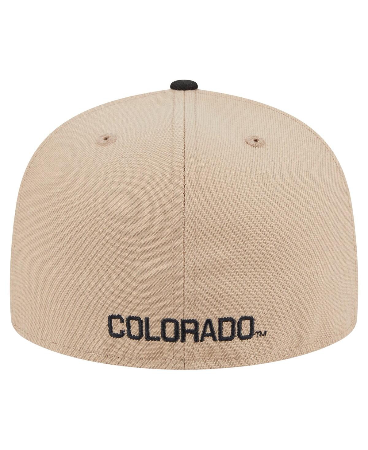 New Era Men's Khaki Colorado Buffaloes Throwback Two-Tone 59FIFTY Fitted Hat