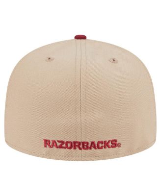 Men's Khaki Arkansas Razorbacks Two-Tone 59FIFTY Fitted Hat