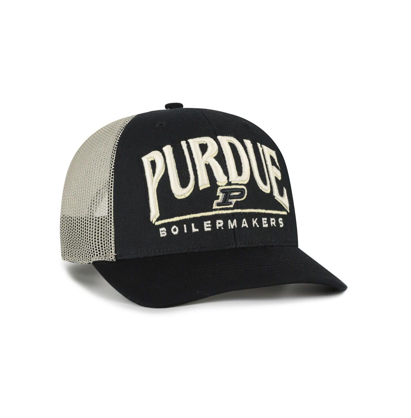 Мужская кепка '47 Brand Black Purdue Boilermakers Arid Adjustable Trucker Hat — фото 2