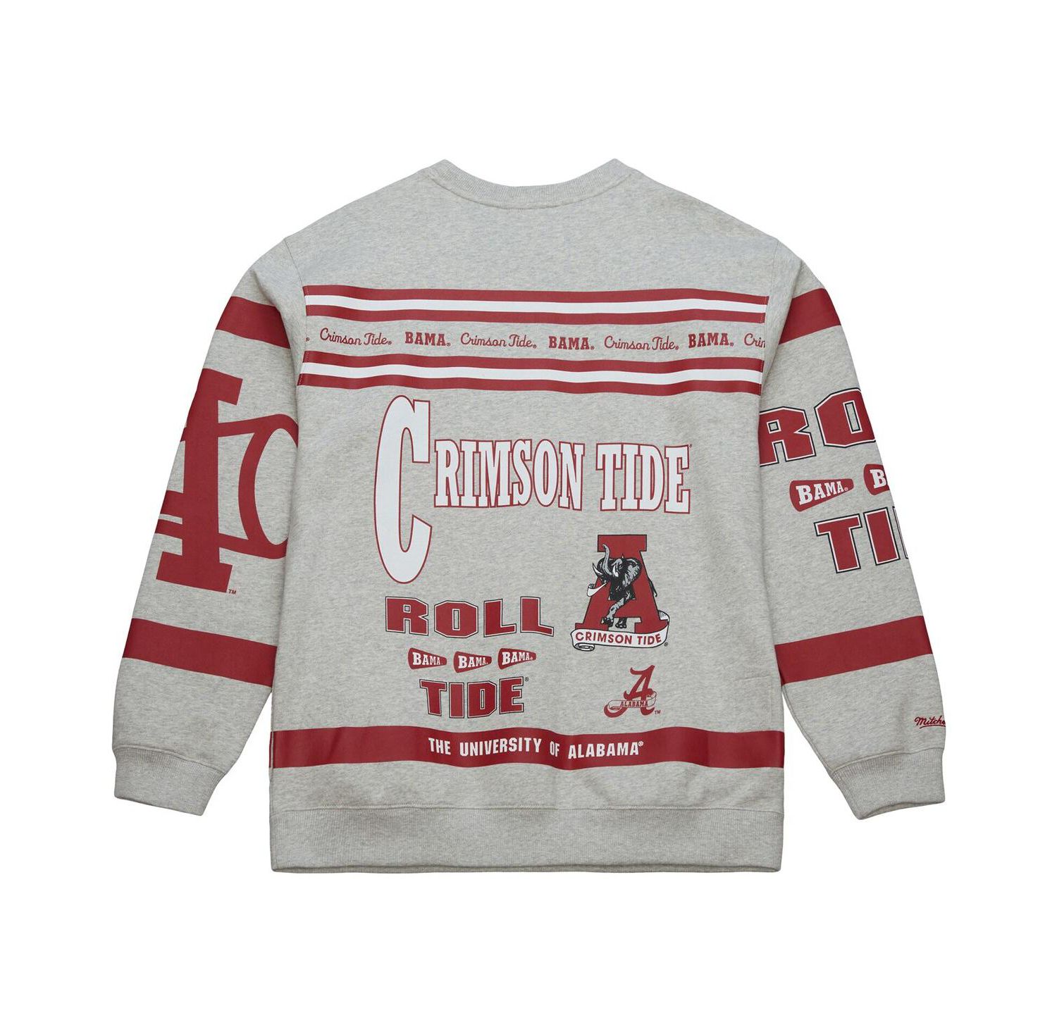 Men's Gray Alabama Crimson Tide All Over Print Sweatshirt