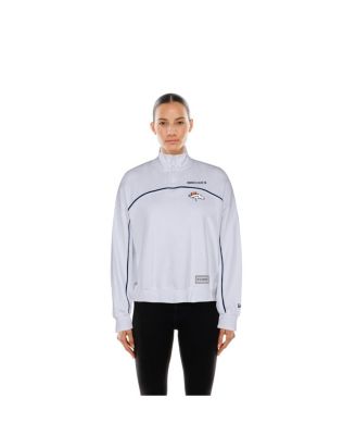 Women's White Denver Broncos Functional Fandom Quarter-Zip Sweatshirt