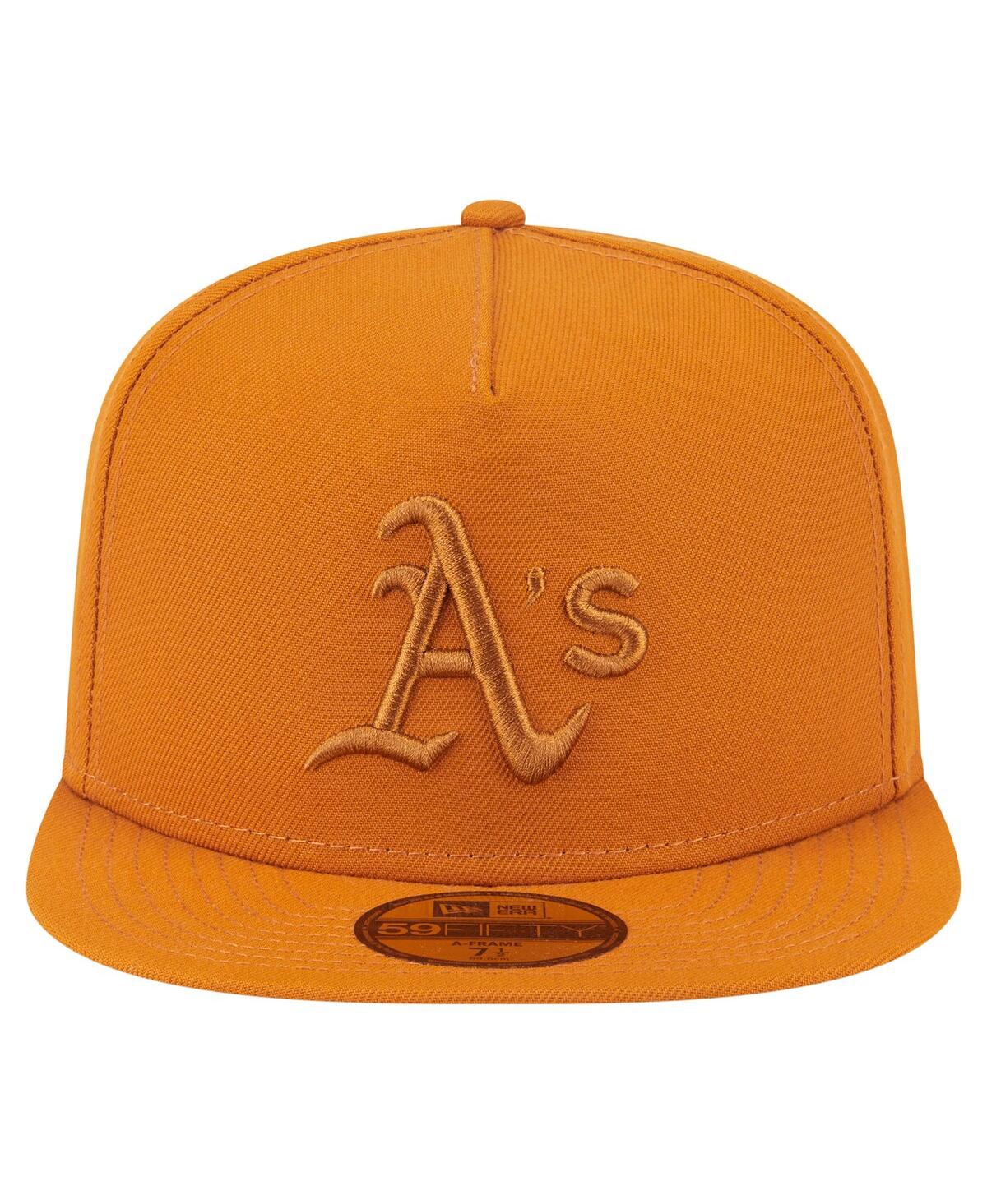 New Era Men's Orange Athletics Color Pack A-frame 59fifty Fitted Hat In Gold