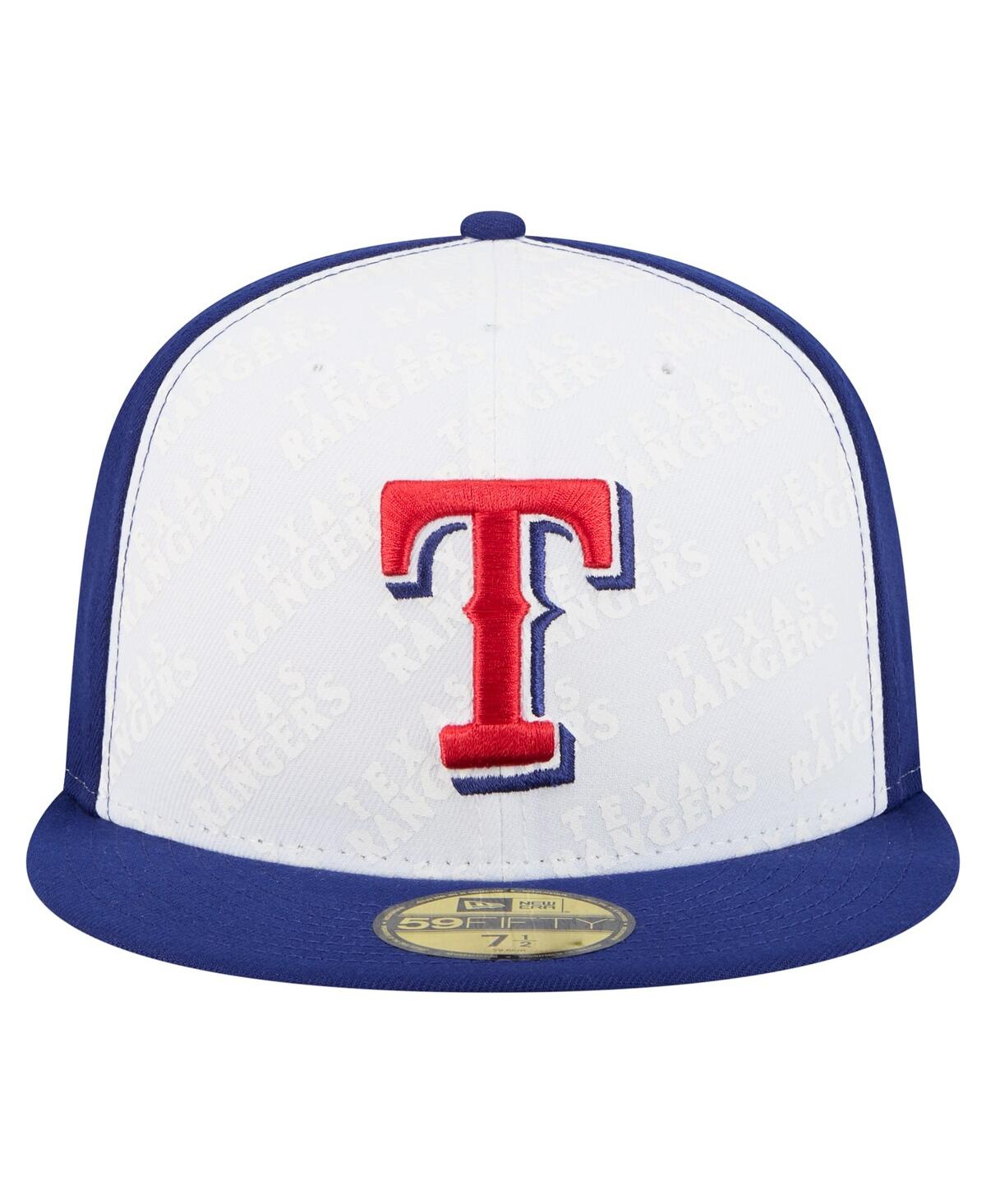 New Era Men's White/royal Texas Rangers Repeat 59fifty Fitted Hat In Multi